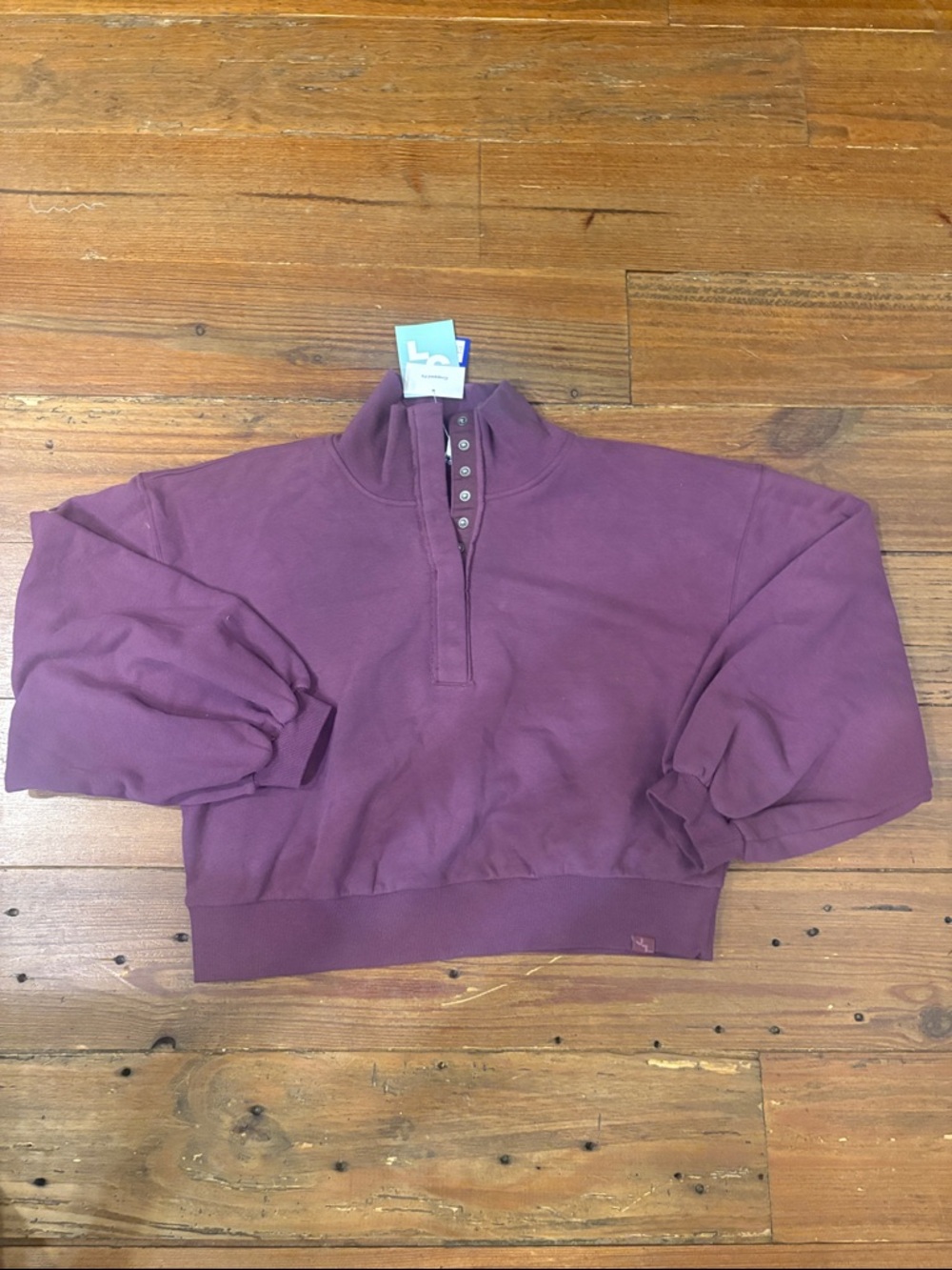 JoyLab Plum Quarter-Snap Pullover Sweatshirt